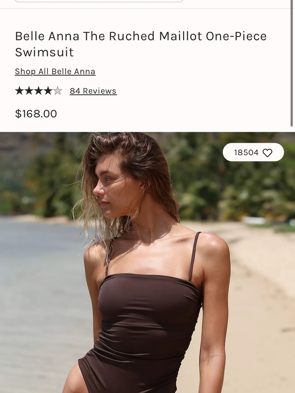 Ruched Maillot One-Piece Swimsuit — Chocolate Brown